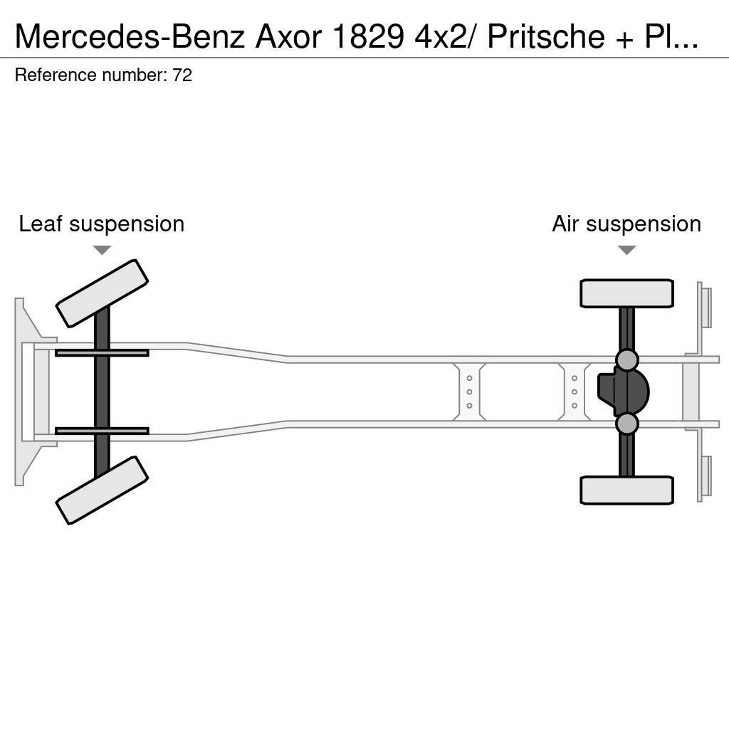 Mercedes-Benz Axor 1829 4x2/ Pritsche + Plane/Euro 4 Zaplachtované vozy