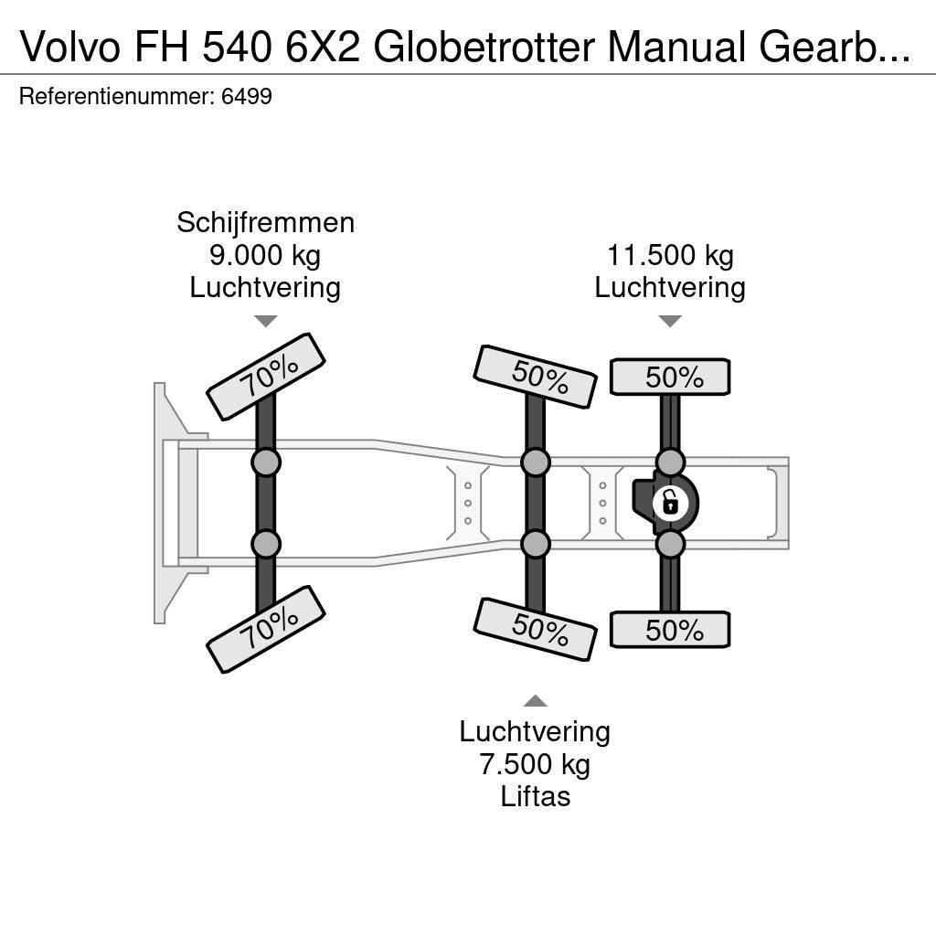 Volvo FH 540 6X2 Globetrotter Manual Gearbox Hydraulic N Tahače