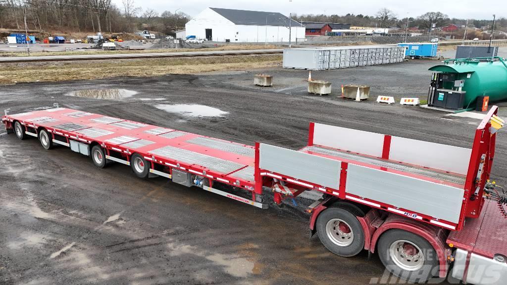HRD 4-axlad Långjumbo 18,5m styr via vändskiva Low loader-semi-trailers