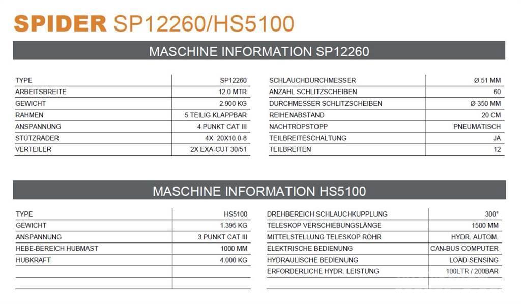 Schouten SPIDER SP12260B / HS5100 Profi-Line Gülle- Verschl Manure spreaders