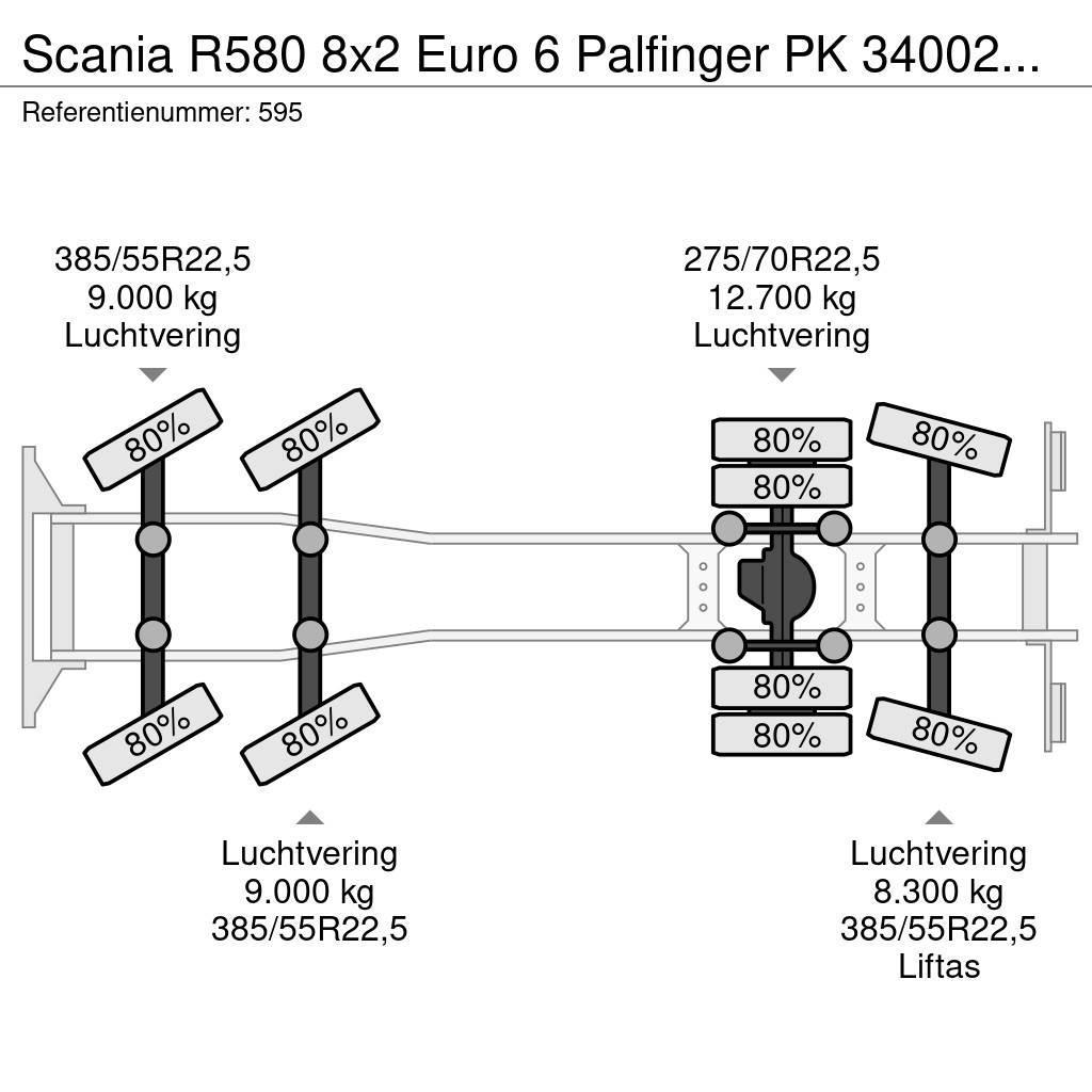 Scania R580 8x2 Euro 6 Palfinger PK 34002-SHF 7 x Hydr. W All terrain cranes