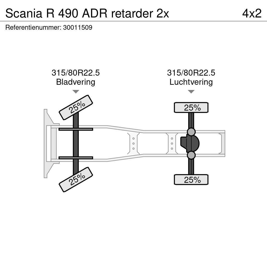 Scania R 490 ADR retarder 2x Tractor Units