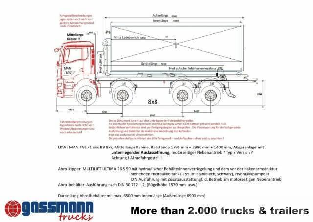 Hiab Ultima 26S59 Abrollanlage, Funk Hook lift trucks