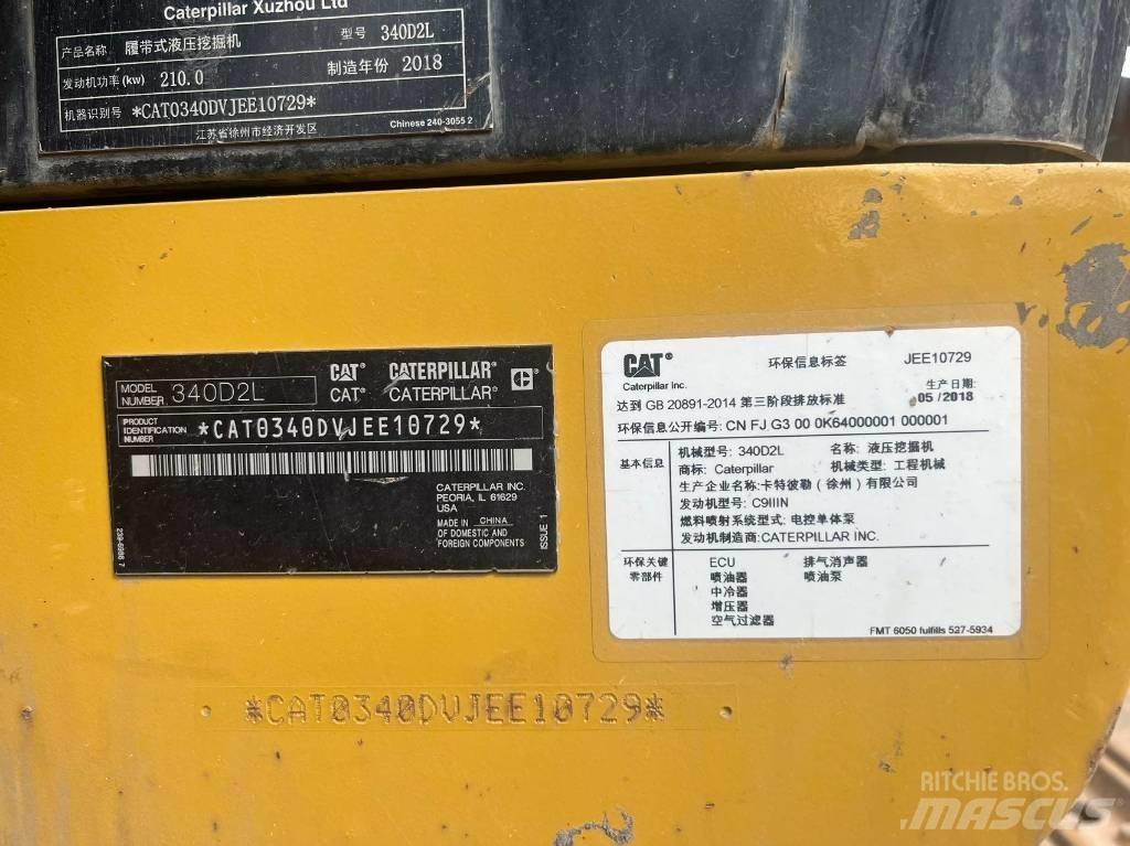 CAT 340D2L Pásová rýpadla