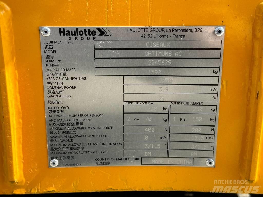 Haulotte OPTIMUM 8 Nůžková zvedací plošina