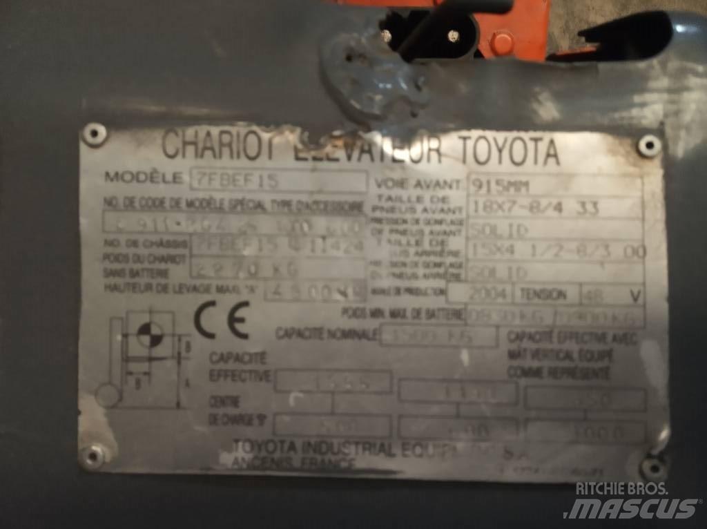 Toyota 7FBEF15 Akumulátorové vozíky