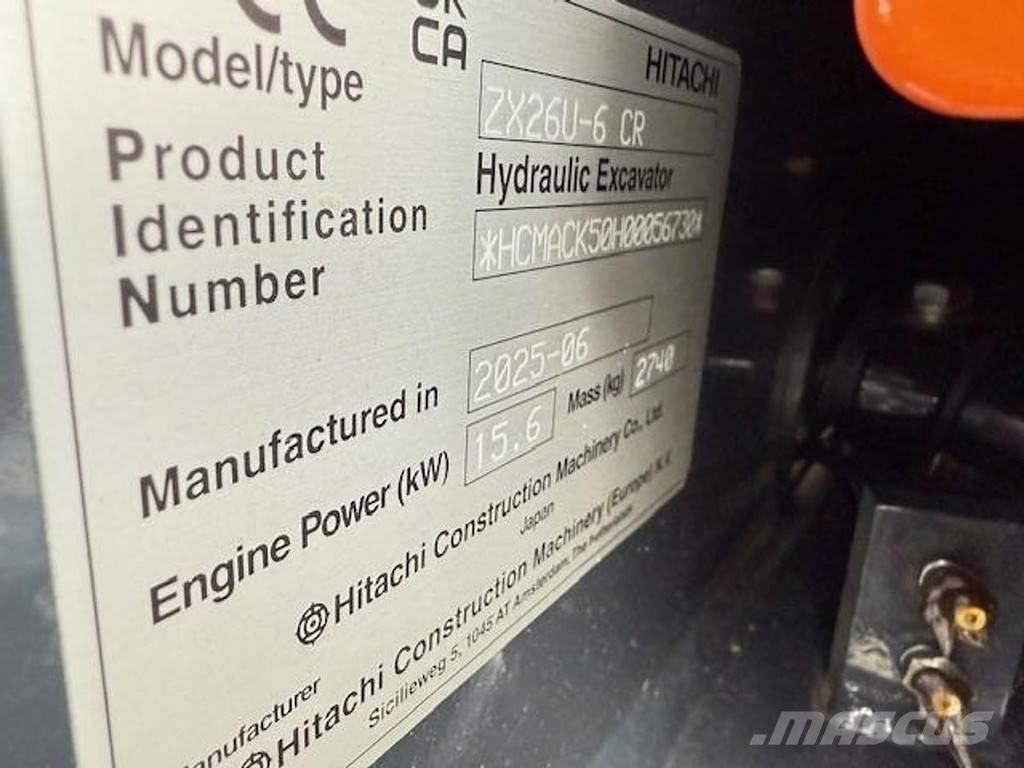 Hitachi ZX26 U-6 Mini rýpadla < 7t