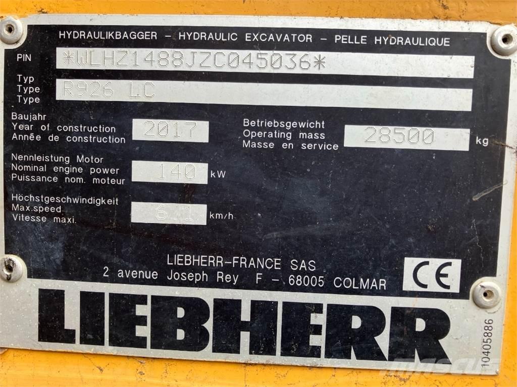 Liebherr R926 Pásová rýpadla