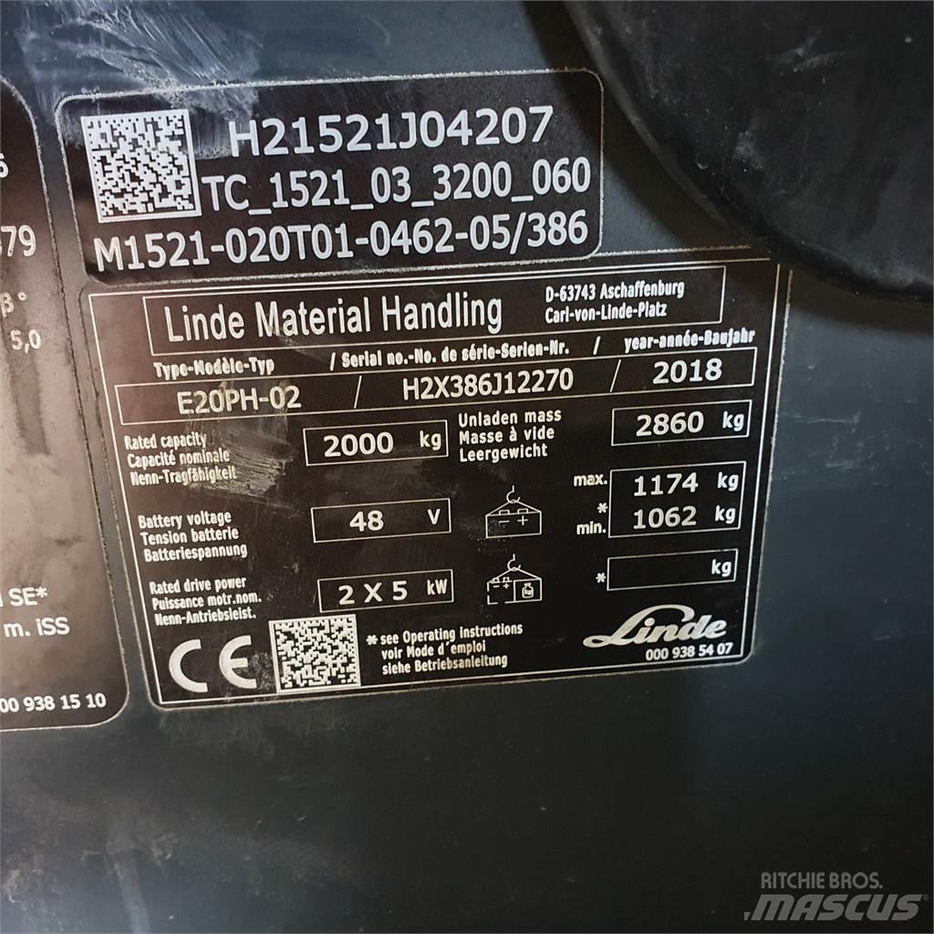 Linde E20PH Akumulátorové vozíky