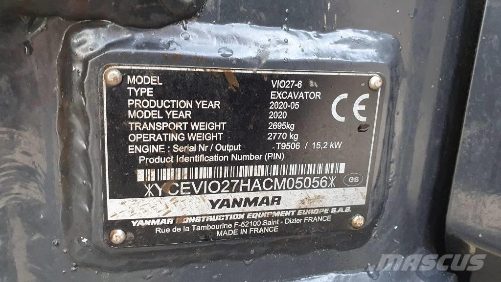 Yanmar VIO 27-6 Mini rýpadla < 7t