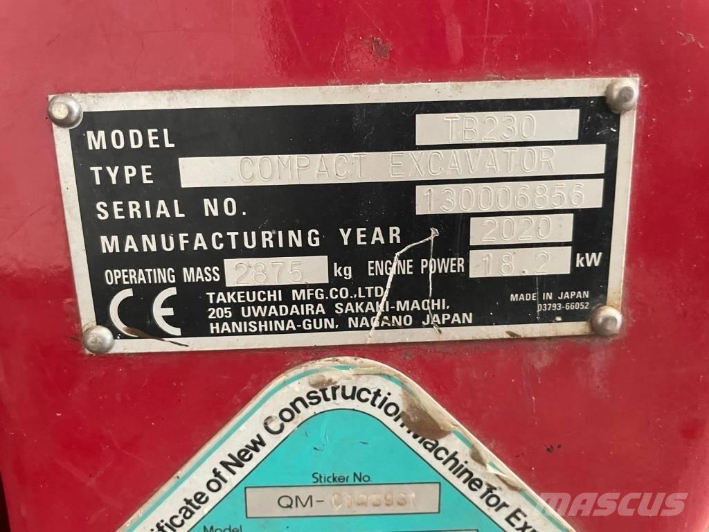 Takeuchi TB 230 Mini rýpadla < 7t