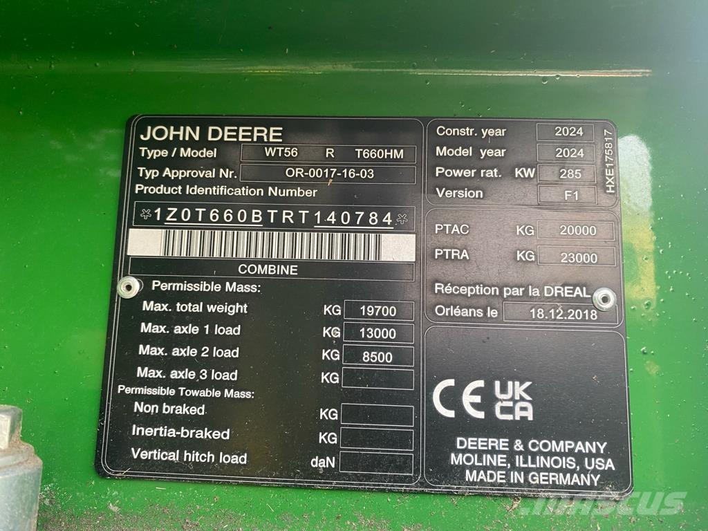 John Deere T 660 I Sklízecí mlátičky