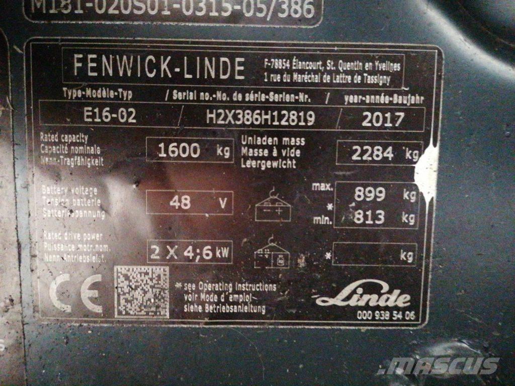 Linde E16-02 Akumulátorové vozíky
