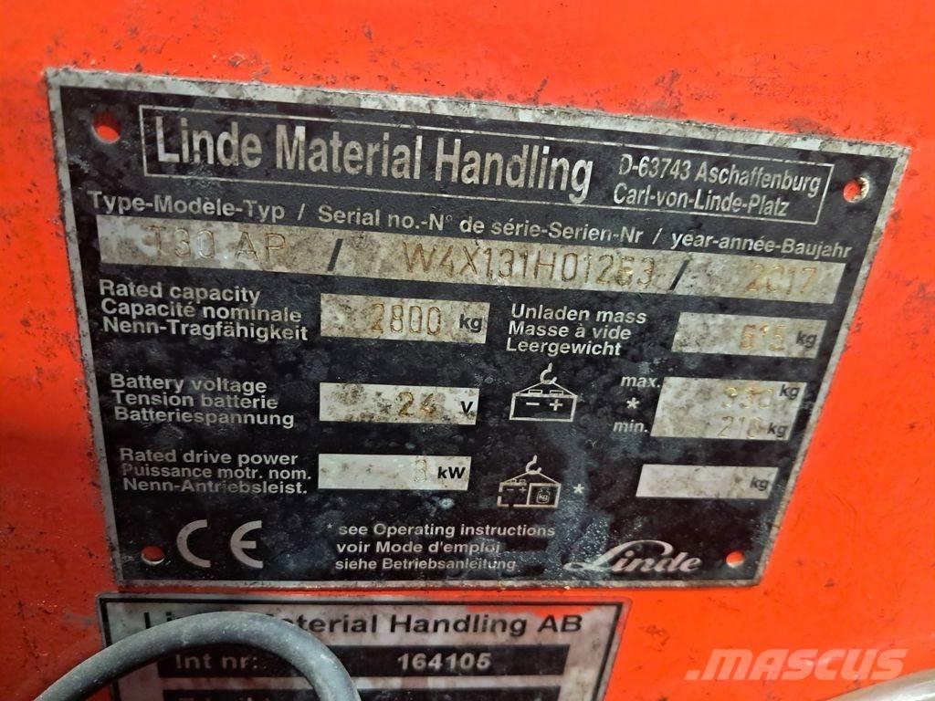 Linde T30 Nízkozdvižný vozík