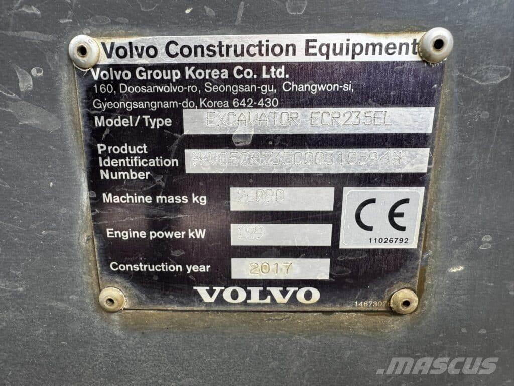 Volvo ECR235EL Pásová rýpadla