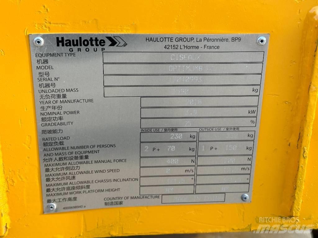 Haulotte OPTIMUM 8 Nůžková zvedací plošina