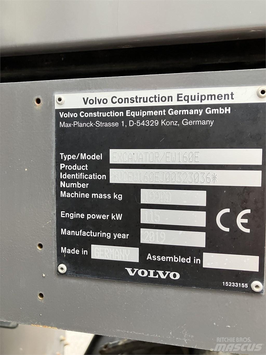 Volvo EW 160 E Kolová rýpadla