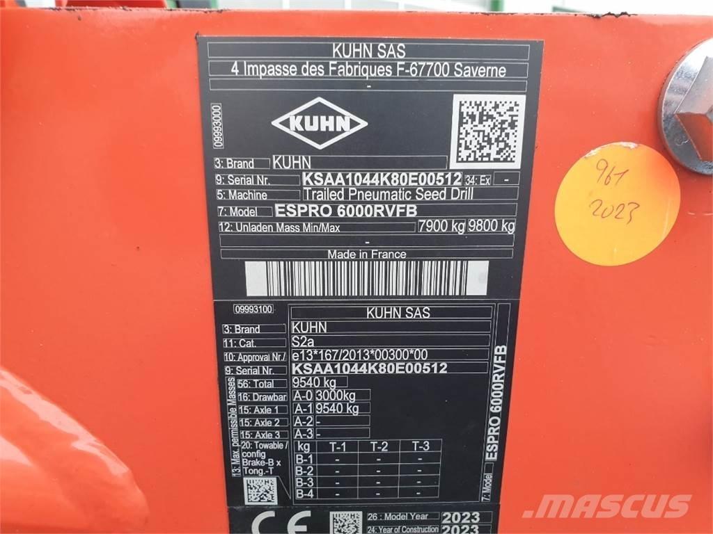 Kuhn ESPRO6000 Mechanické secí stroje