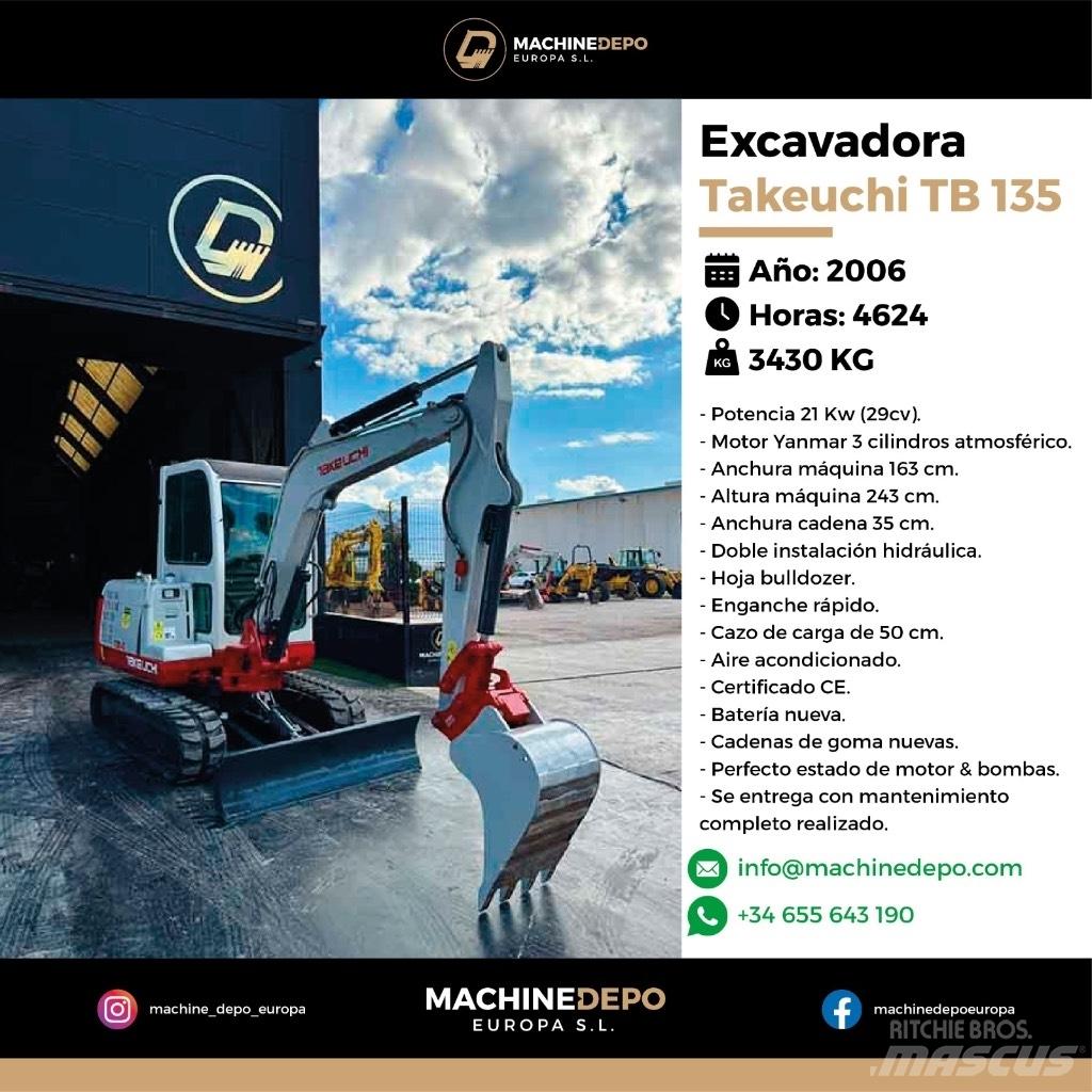 Takeuchi TB 135 Mini rýpadla < 7t