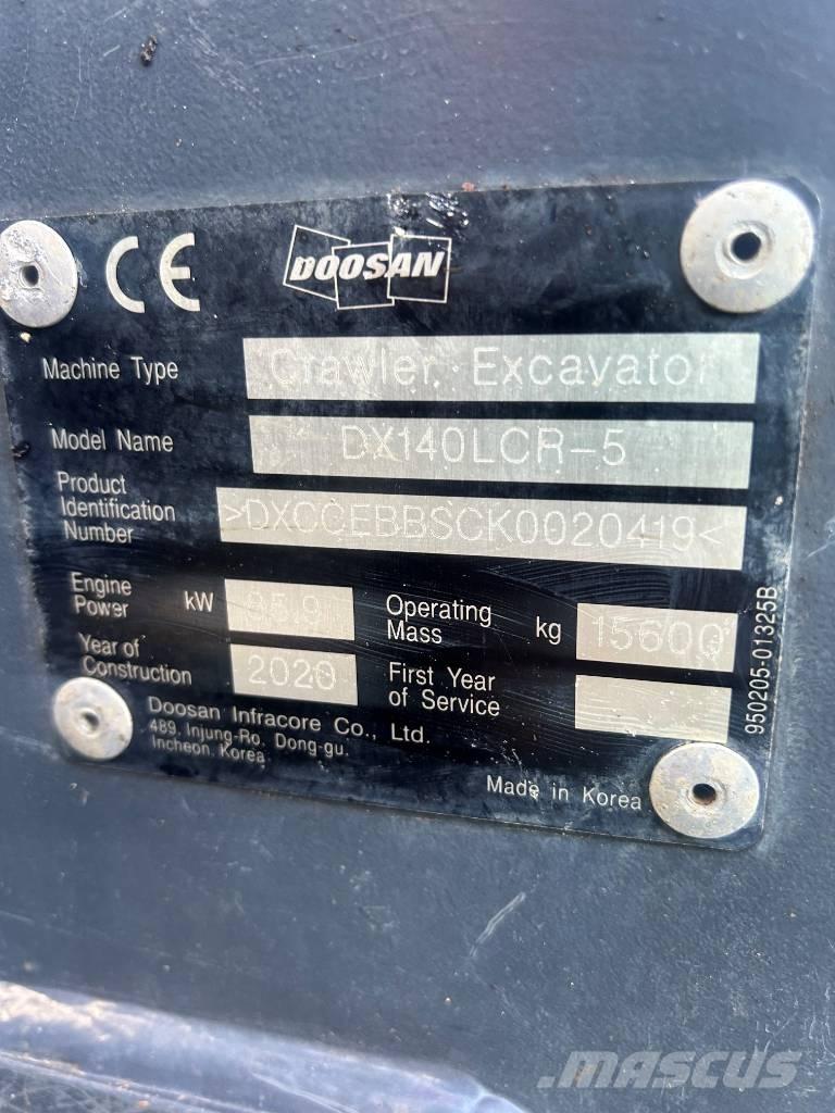 Doosan DX140LCR-5 Pásová rýpadla