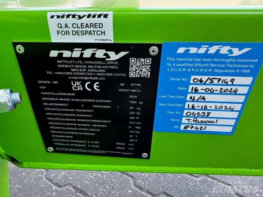 Niftylift 150 TET Přívěsové plošiny