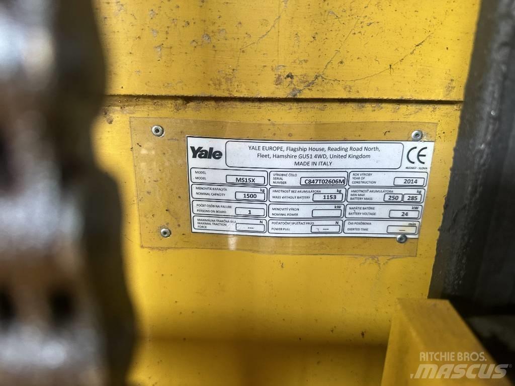 Yale ms15x Ručně vedené vysokozdvižné vozíky