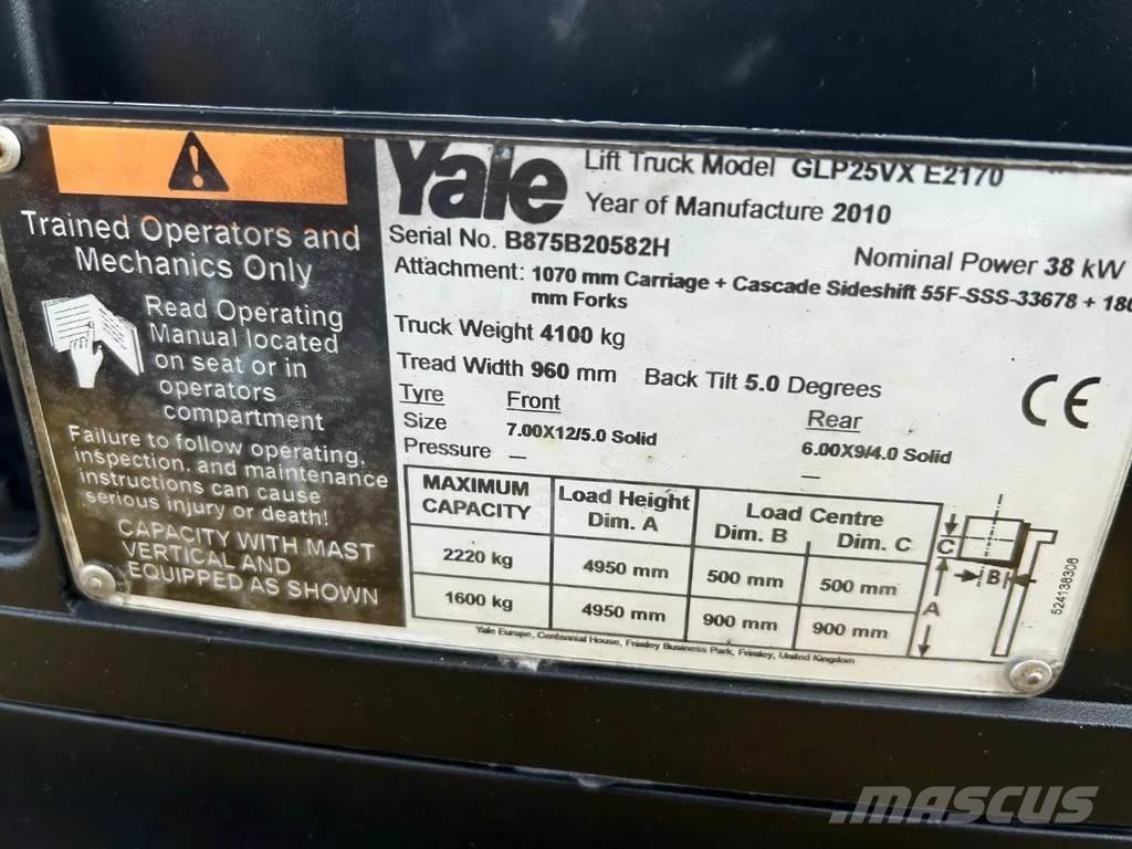 Yale 2.5 Heftruck LPG vozíky