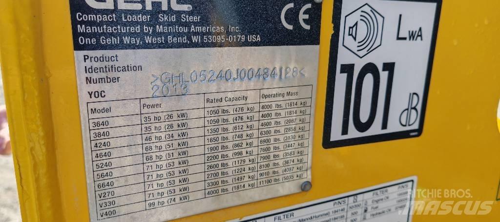 Gehl 5240 TURBO Smykem řízené nakladače