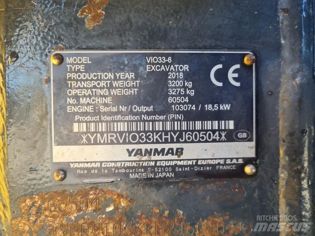 Yanmar VIO33-6 Mini rýpadla < 7t