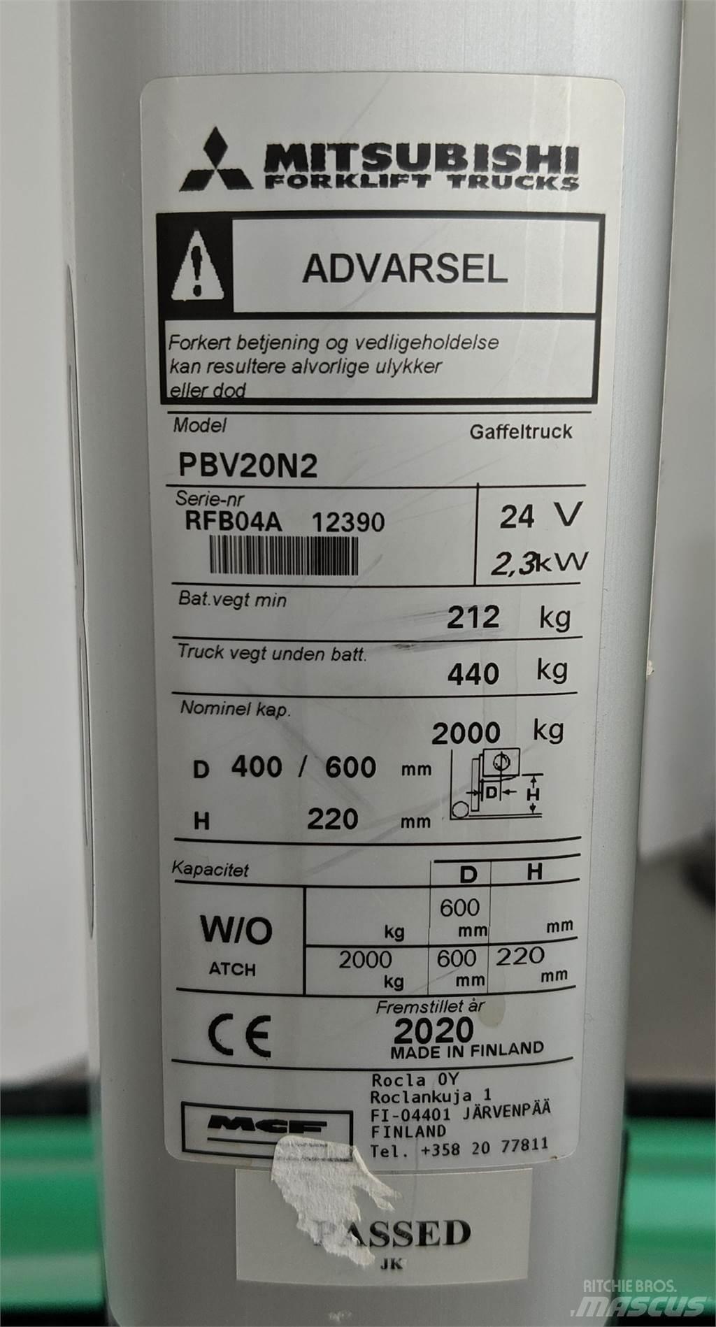 Mitsubishi PBV20N2 Další