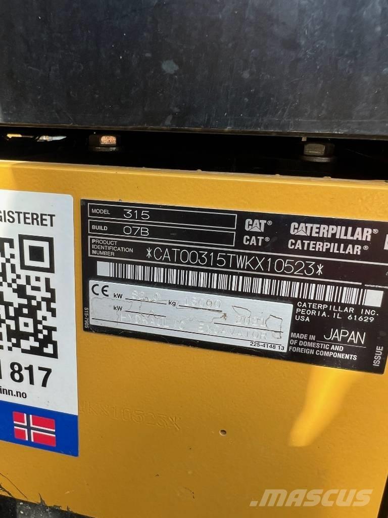 CAT 315 Pásová rýpadla