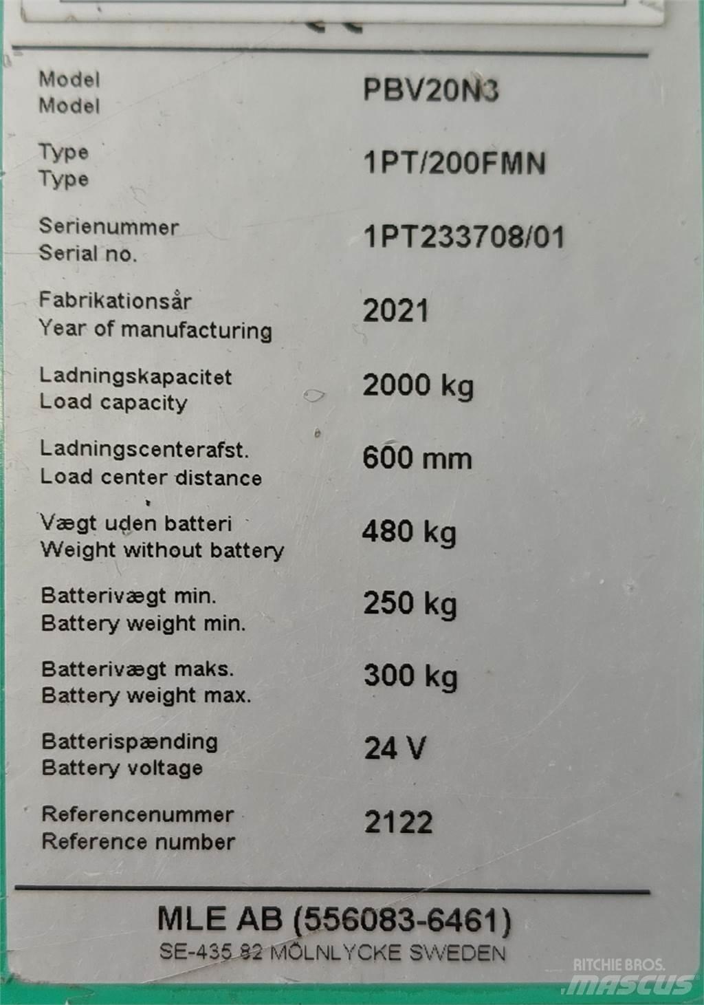 Mitsubishi PBV20N3 Další
