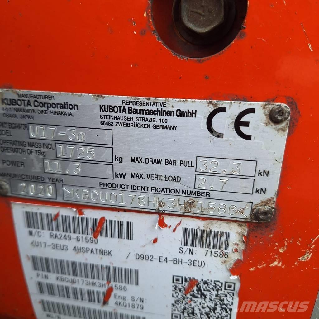 Kubota U 17-3 Mini rýpadla < 7t