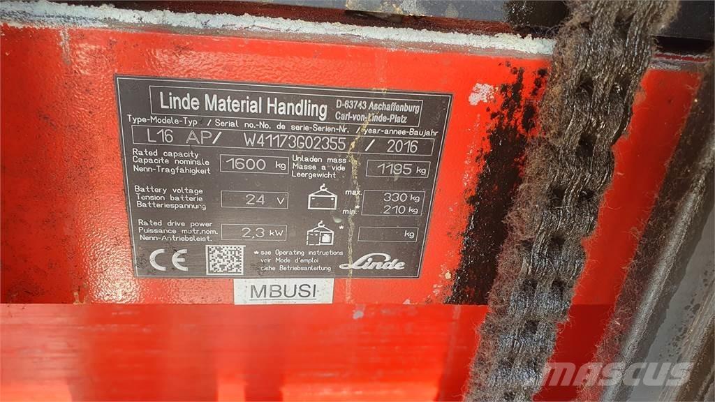 Linde L16AP Ručně vedené vysokozdvižné vozíky