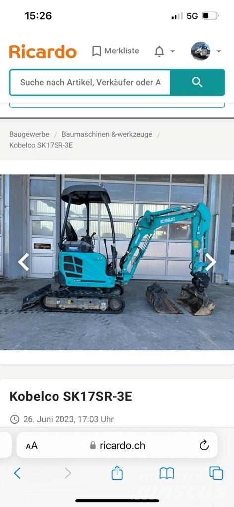 Kobelco SK17SR-3E Mini rýpadla < 7t