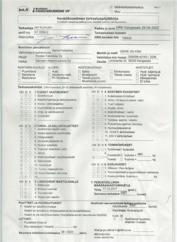 Genie GS 4390 Nůžková zvedací plošina