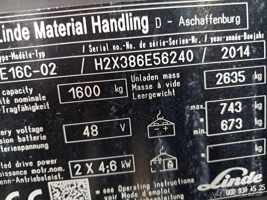 Linde E16C-02 Akumulátorové vozíky