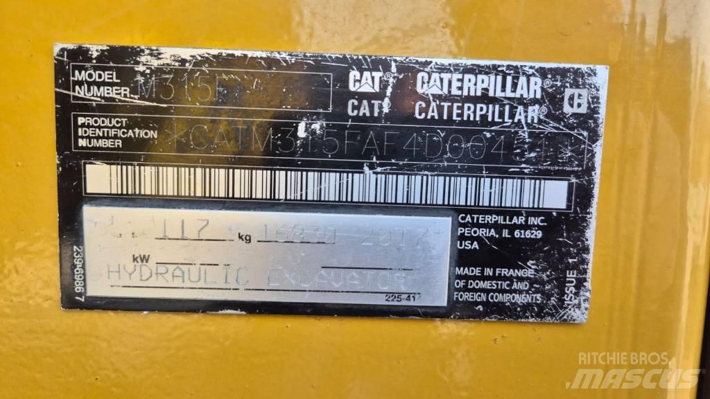 CAT M 315 F Kolová rýpadla