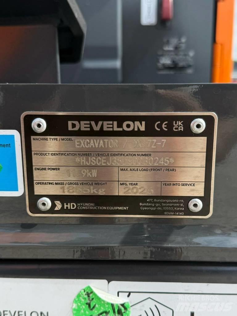 Develon DX 17 Z-7 Mini rýpadla < 7t