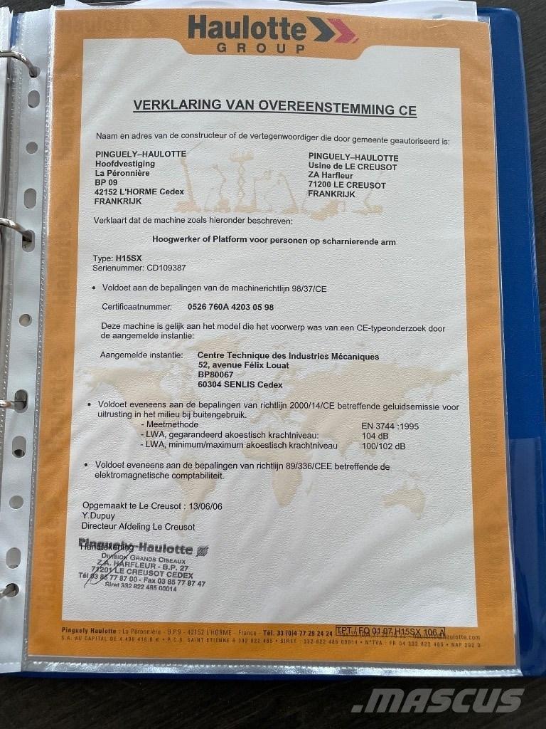 Haulotte H 15 SX Nůžková zvedací plošina
