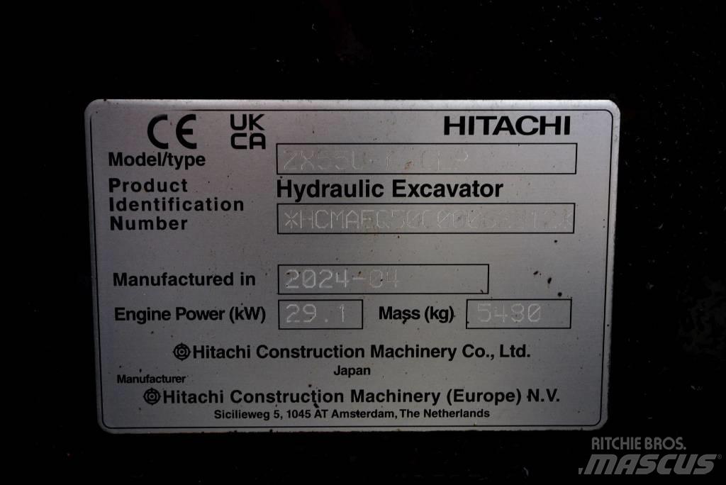 Hitachi ZX 55 U-6P Mini rýpadla < 7t