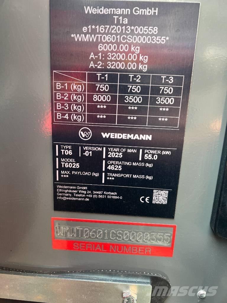 Weidemann T6025 Teleskopické kolové nakladače