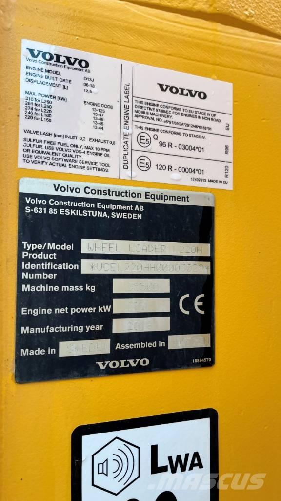 Volvo L220H Kolové nakladače