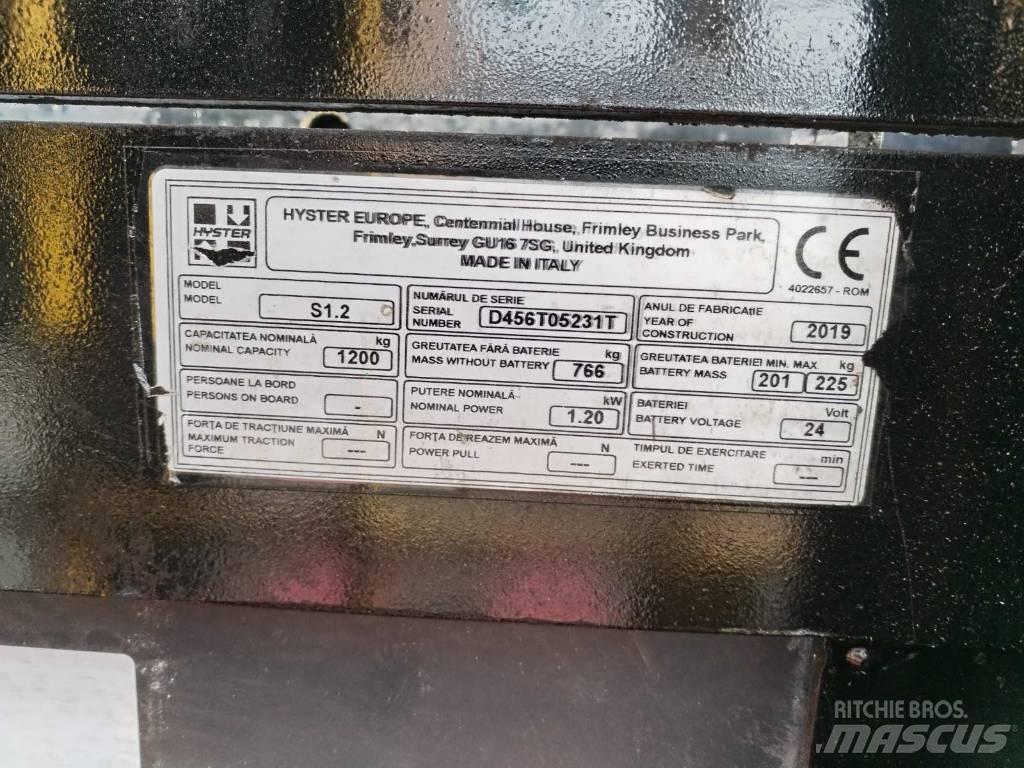 Hyster S 1.2 Ručně vedené vysokozdvižné vozíky