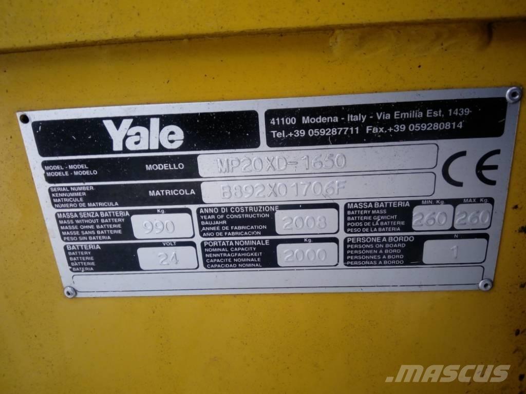 Yale MP 20 XD Nízkozdvižný vozík s plošinou
