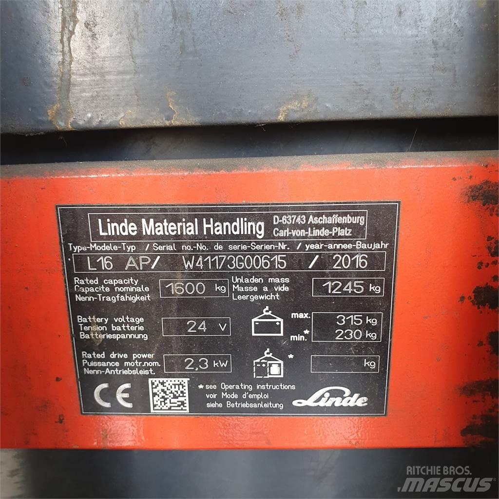Linde L16AP Ručně vedené vysokozdvižné vozíky