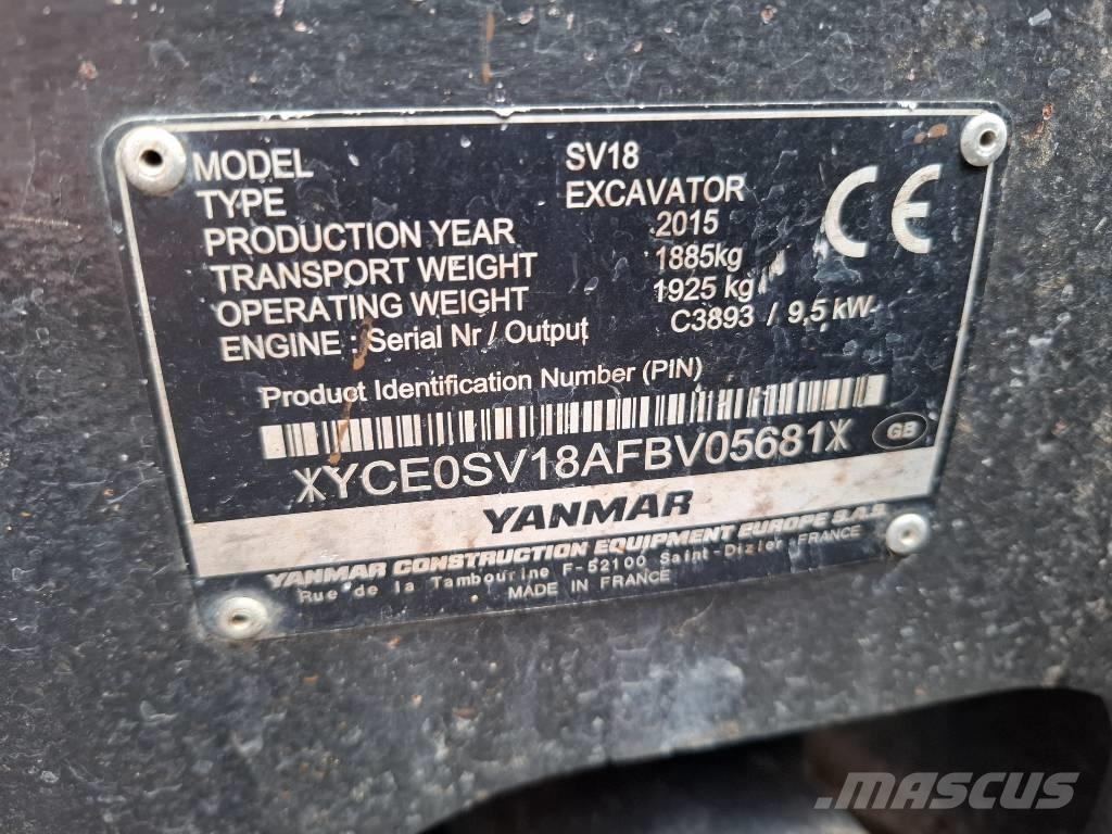 Yanmar SV 18 Mini rýpadla < 7t