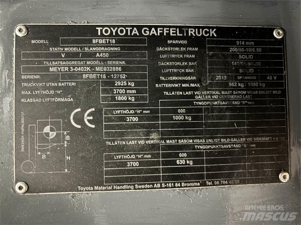Toyota 8FBET18 Akumulátorové vozíky