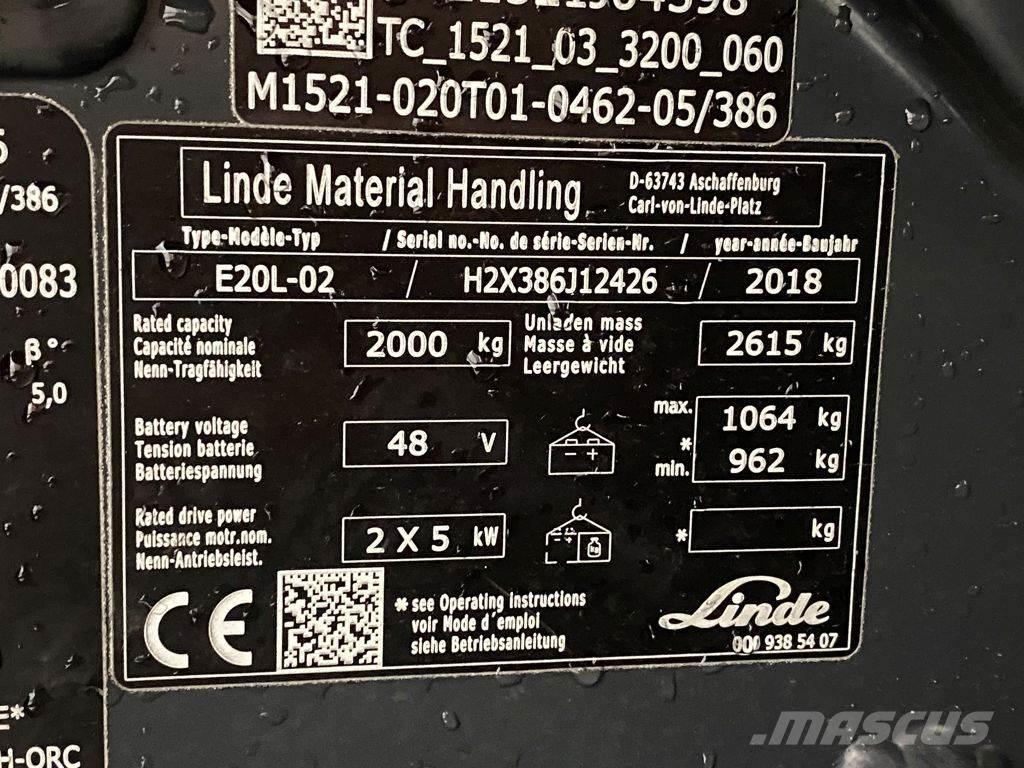 Linde E20L-02 Akumulátorové vozíky