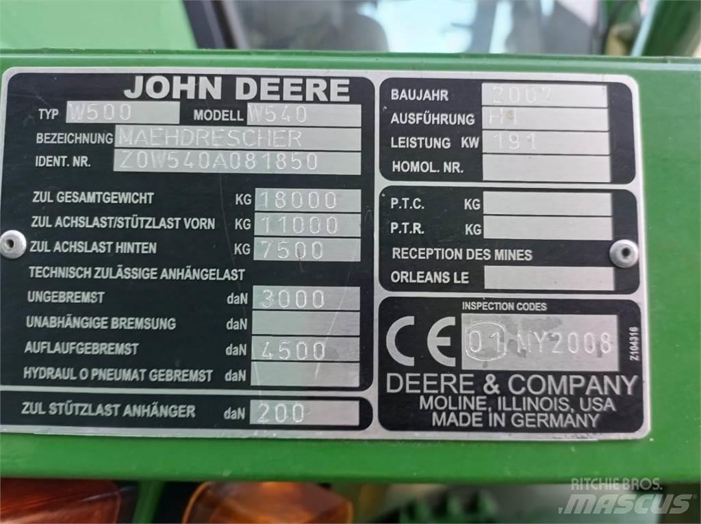 John Deere W540 Sklízecí mlátičky